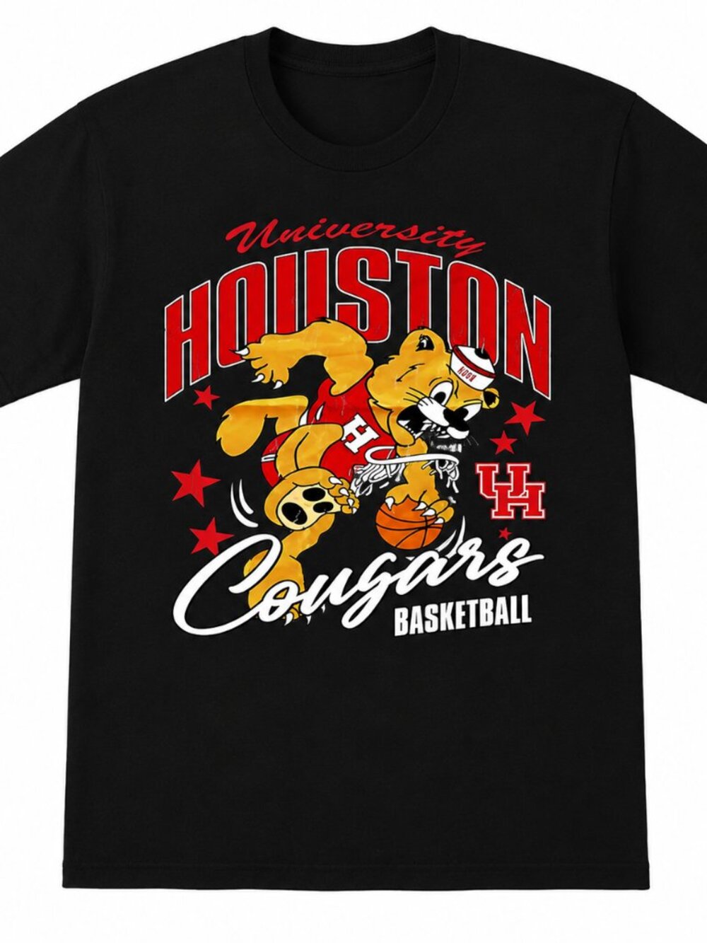 University of Houston Cougars basketball mascot graphic T shirt 152
